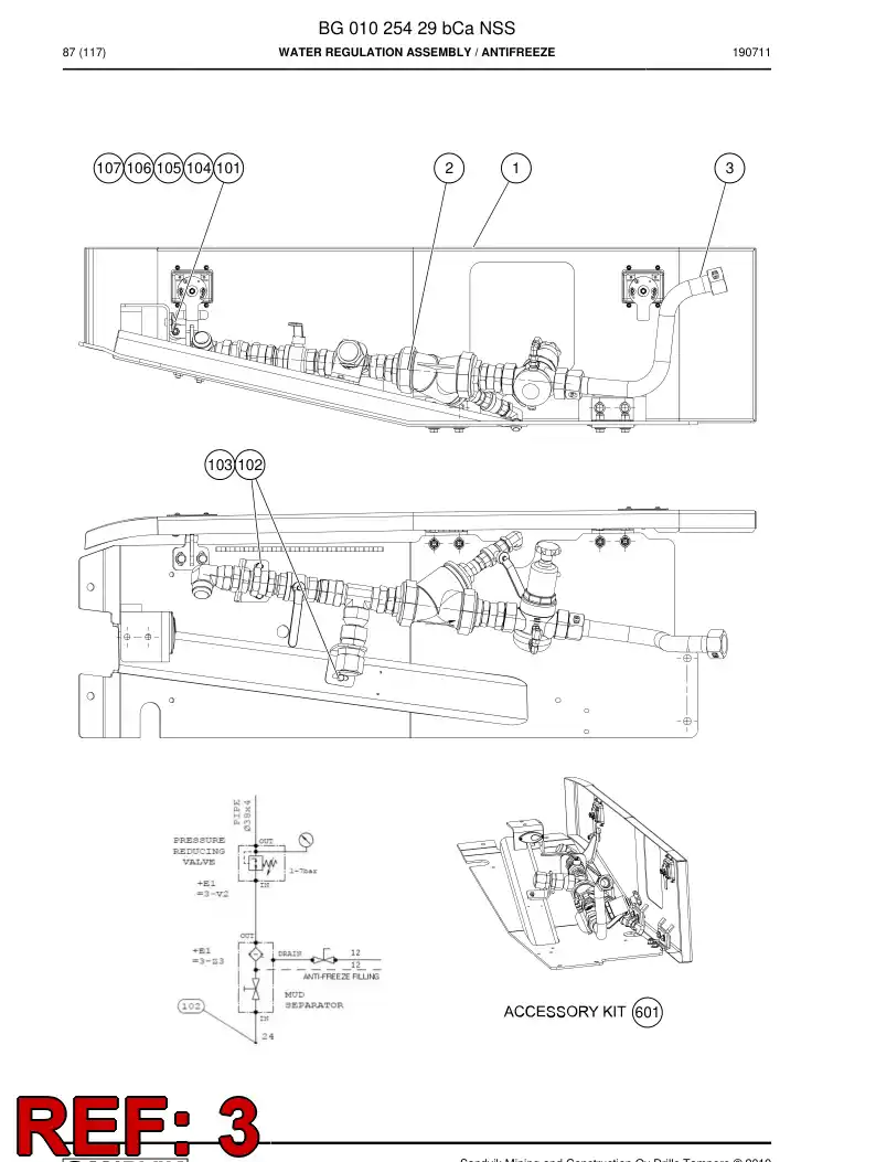 BG00507971b BG 005 079 71b Pipe Assembly - Sandvik Technical Drawing