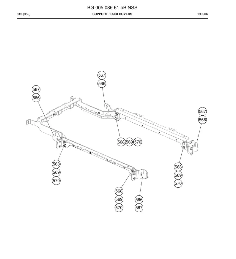 BG00508661b BG 005 086 61b Support - Sandvik Technical Drawing
