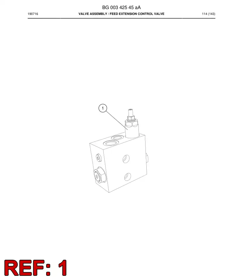 BG00509505a BG 005 095 05a Valve, Pressure Relief - Sandvik Technical Drawing