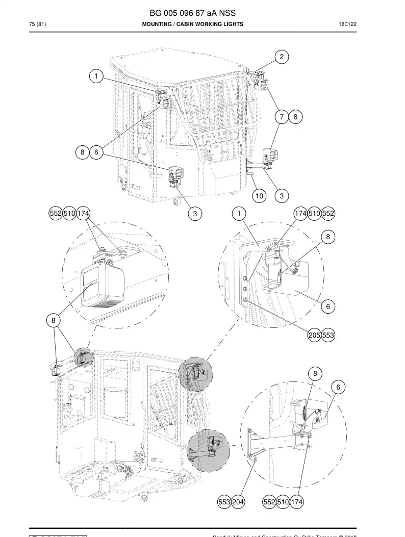 BG00509687a BG 005 096 87a Mounting - Sandvik Technical Drawing