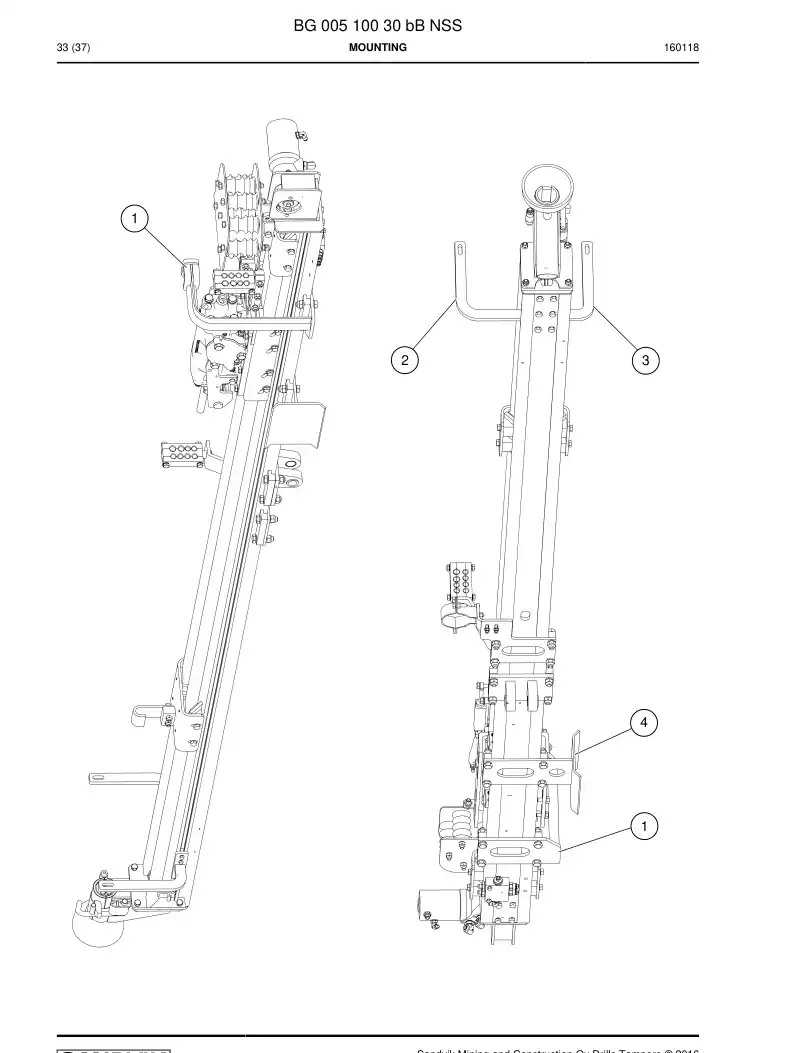 BG00510030b BG 005 100 30b Mounting - Sandvik Technical Drawing