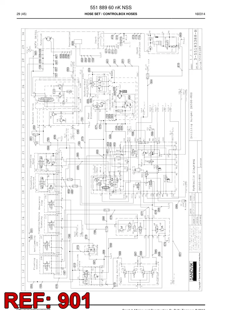 BG00510269a BG 005 102 69a Hose Assembly, Hydraulic - Sandvik Technical Drawing