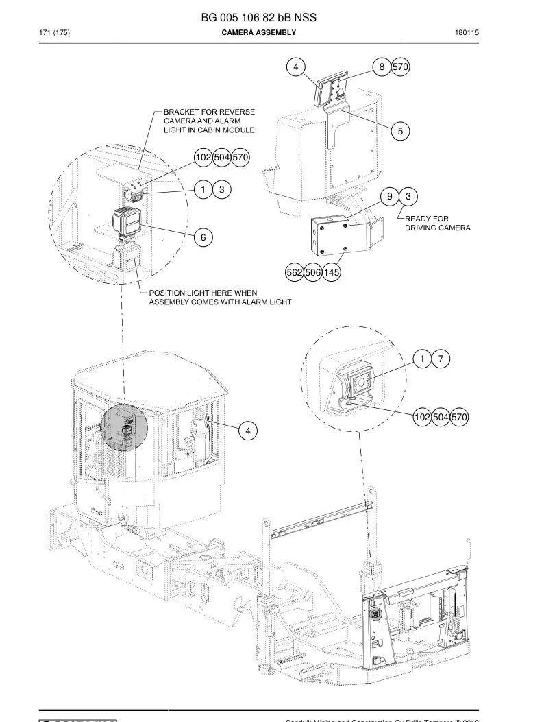 BG00510682b BG 005 106 82b ASSEMBLY DA CMERA - Sandvik Technical Drawing