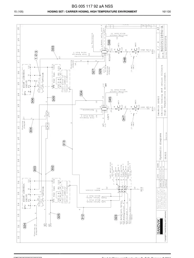 BG00511792a BG 005 117 92a Hosing Set - Sandvik Technical Drawing