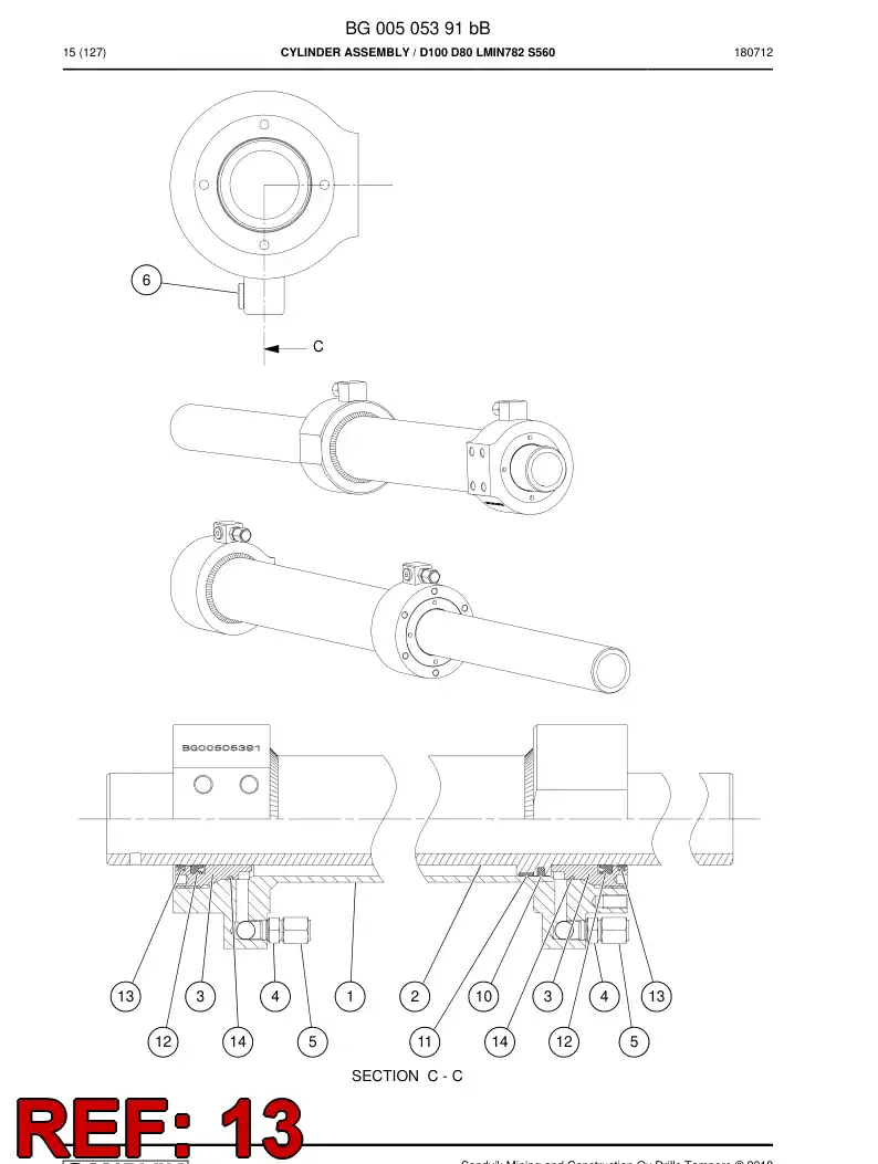 BG00512582a BG 005 125 82a Wiper - Sandvik Technical Drawing