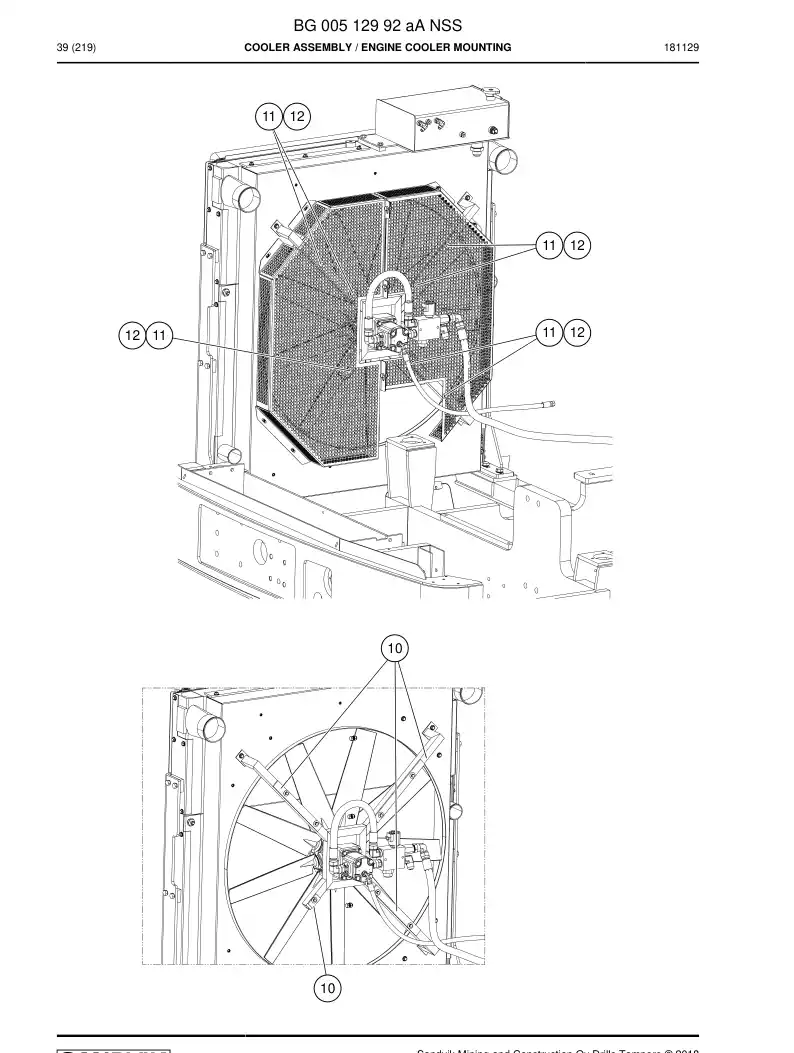 BG00512992a BG 005 129 92a Cooler Assembly - Sandvik Technical Drawing