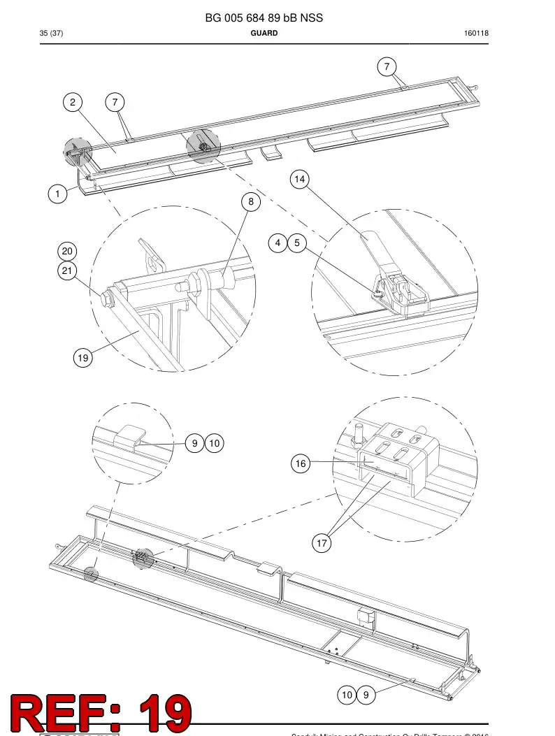BG00514471a BG 005 144 71a Plate, Backing - Sandvik Technical Drawing