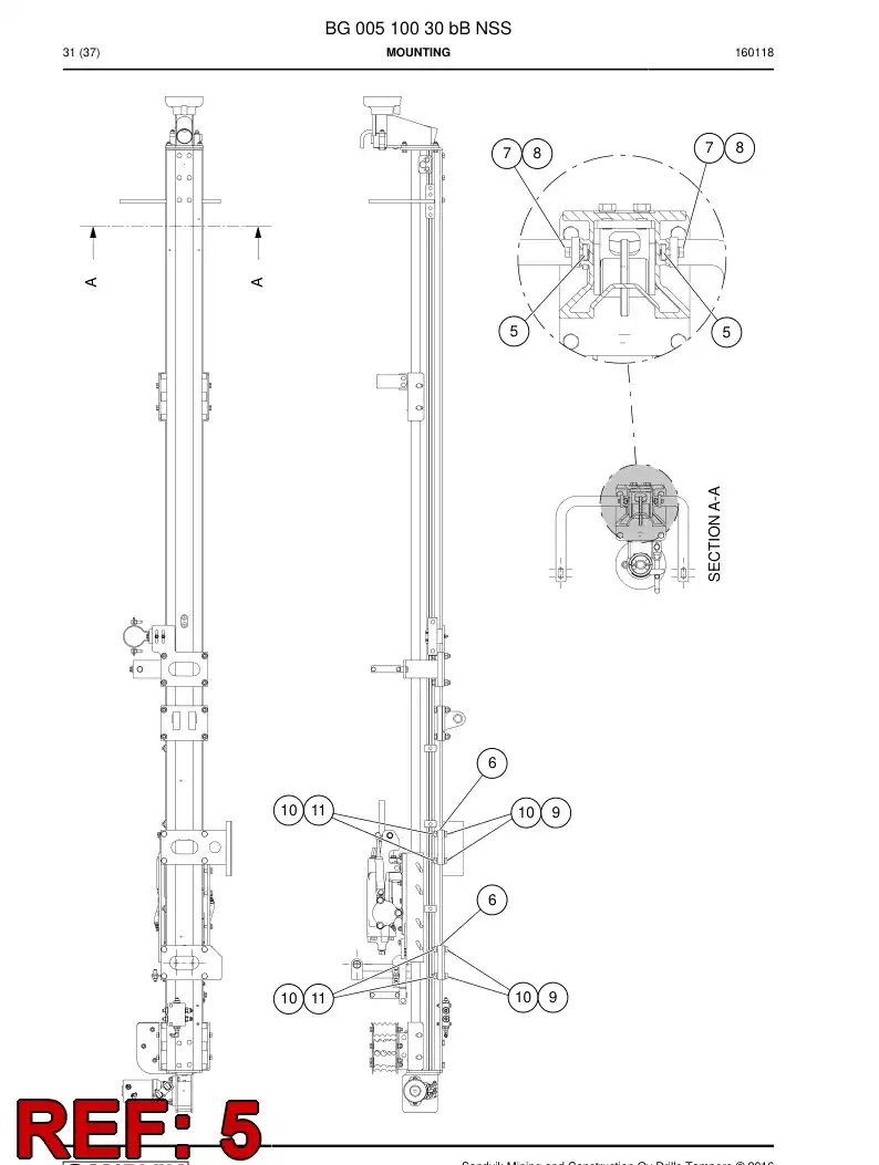 BG00515441a BG 005 154 41a Piece, Fastening - Sandvik Technical Drawing