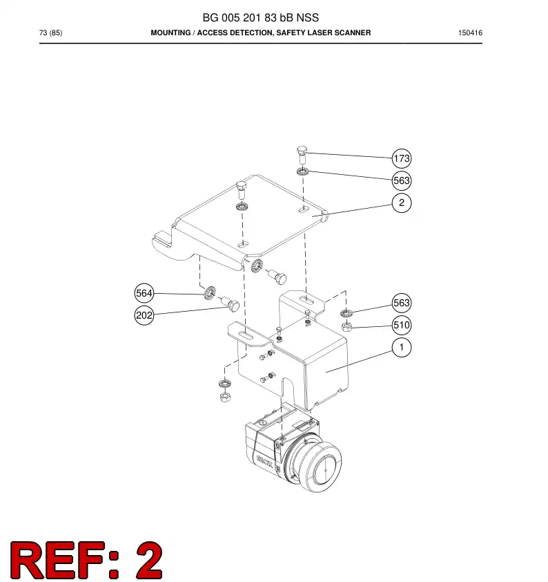 BG00515989a BG 005 159 89a Bracket - Sandvik Technical Drawing