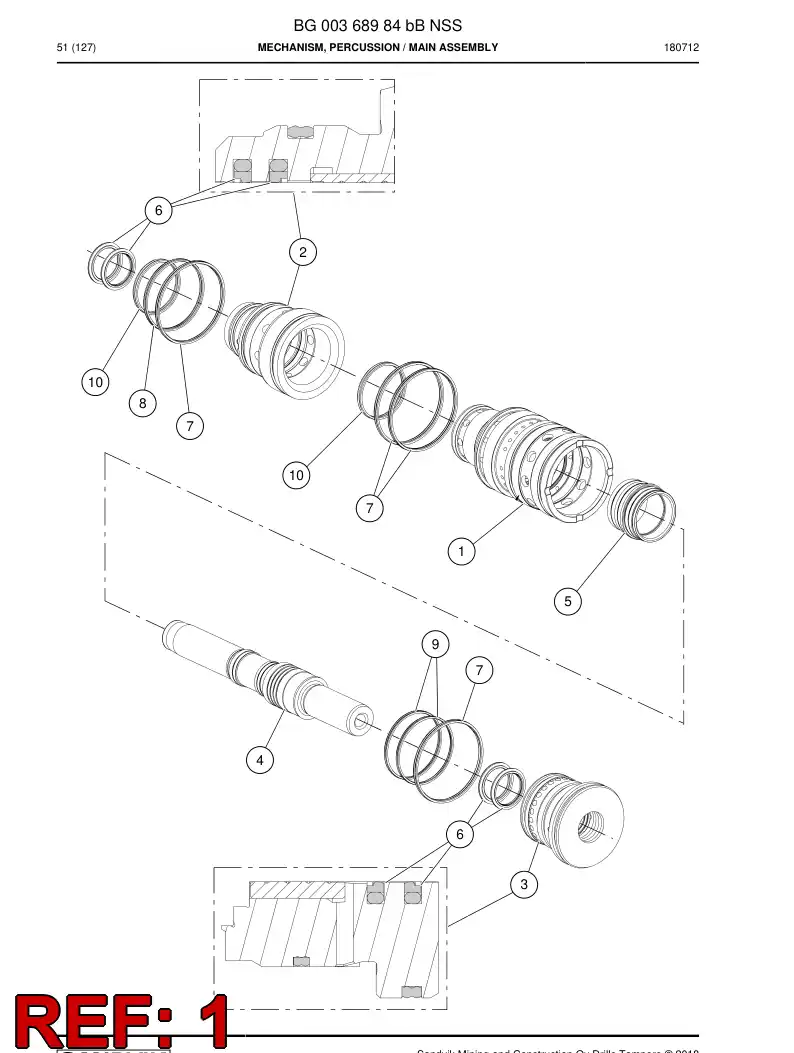 BG00516671a BG 005 166 71a Cylinder, Pilot - Sandvik Technical Drawing