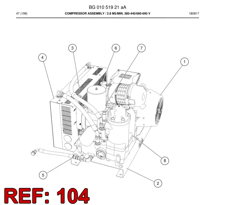 BG00516933a BG 005 169 33a Service Kit - Sandvik Technical Drawing
