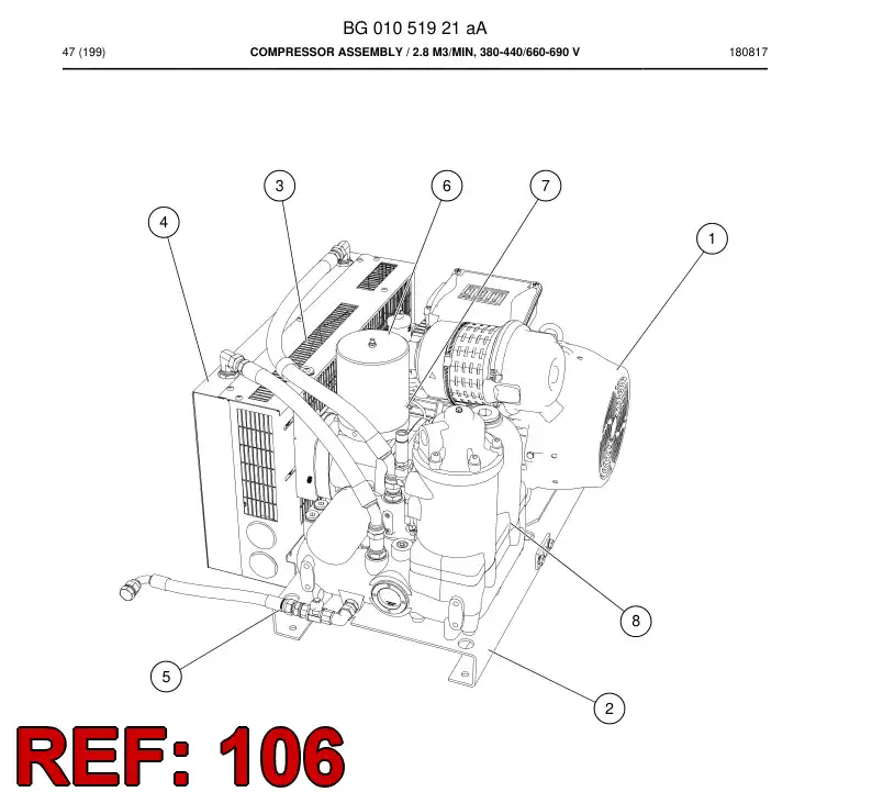 BG00516936a BG 005 169 36a Service Kit - Sandvik Technical Drawing