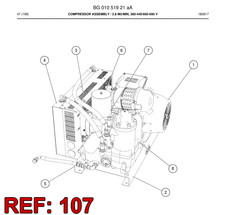 BG00516937a BG 005 169 37a Service Kit - Sandvik Technical Drawing