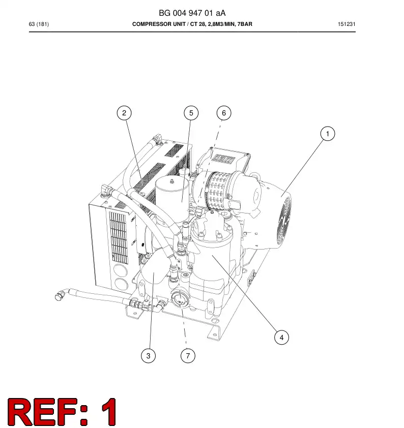 BG00517554a BG 005 175 54a Motor, Electric - Sandvik Technical Drawing