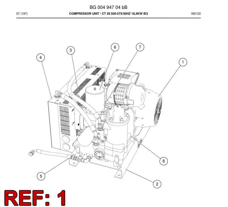 BG00517556a BG 005 175 56a Motor, Electric - Sandvik Technical Drawing