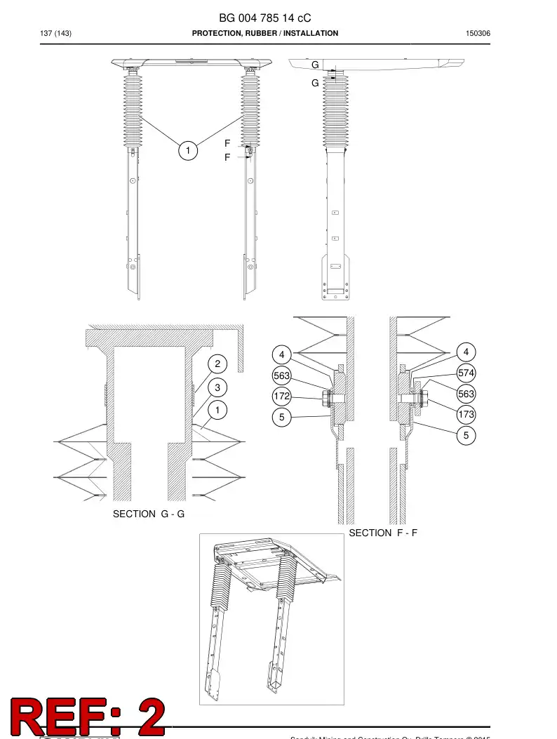 BG00520020a BG 005 200 20a Clamp, Hose - Sandvik Technical Drawing