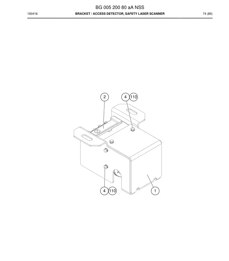 BG00520080a BG 005 200 80a Bracket - Sandvik Technical Drawing