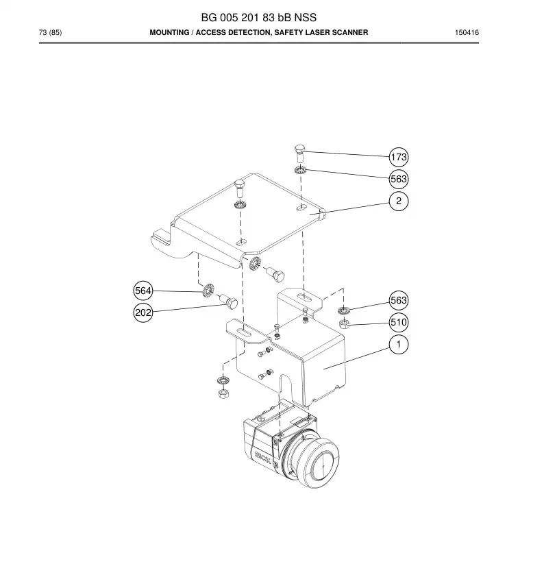 BG00520183a BG 005 201 83a Mounting - Sandvik Technical Drawing