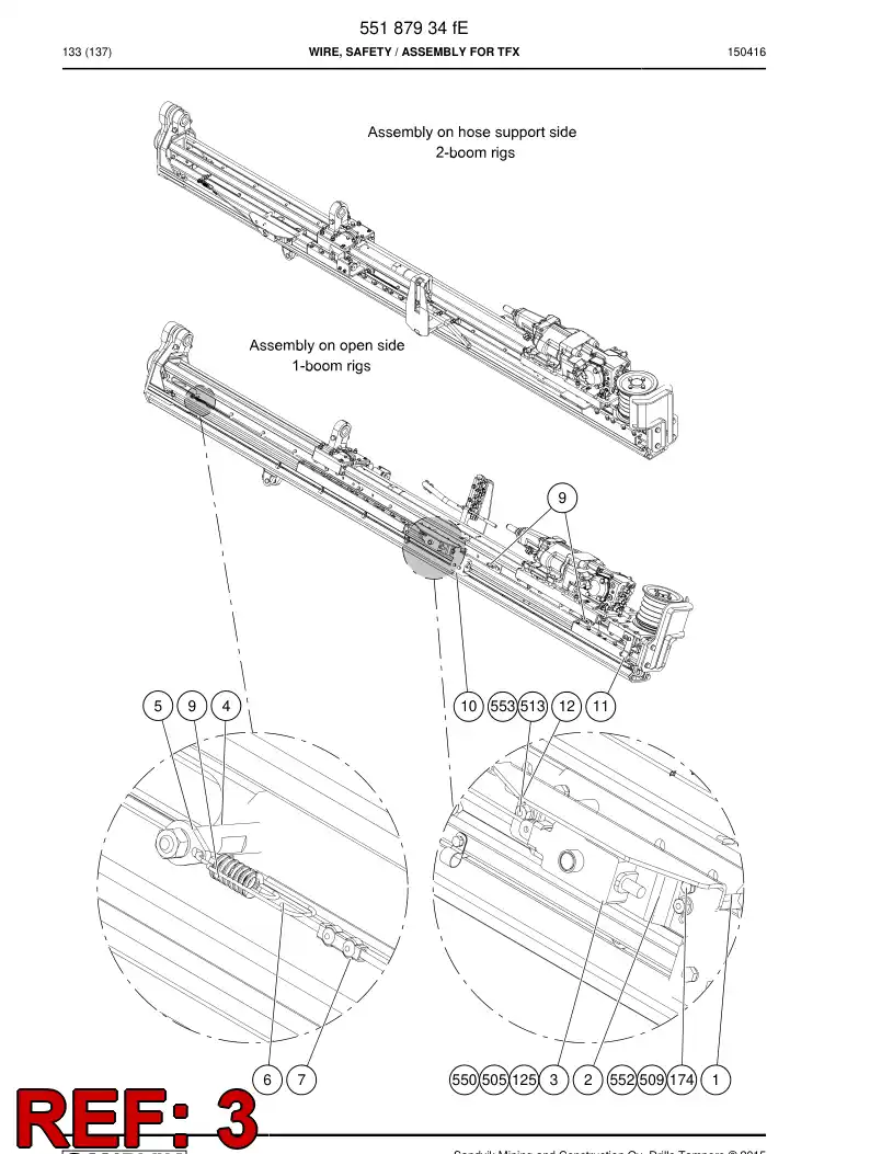 BG00525945a BG 005 259 45a Button, Emergency Stop - Sandvik Technical Drawing