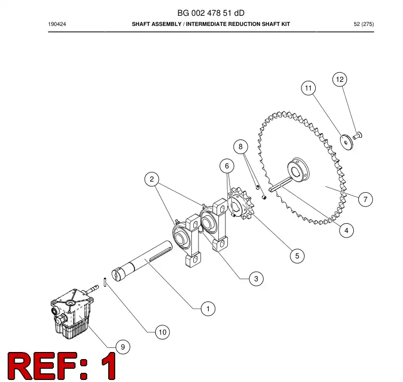 BG00525978a BG 005 259 78a Shaft - Sandvik Technical Drawing