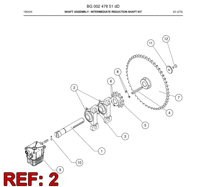 BG00525987a BG 005 259 87a Bearing, Support - Sandvik Technical Drawing