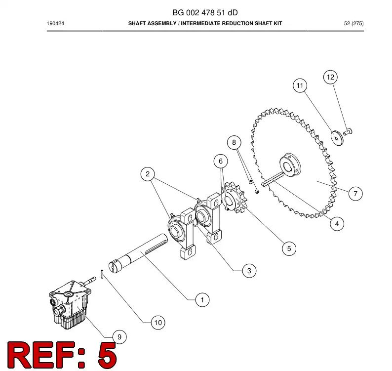 BG00526004a BG 005 260 04a Pulley, Chain - Sandvik Technical Drawing