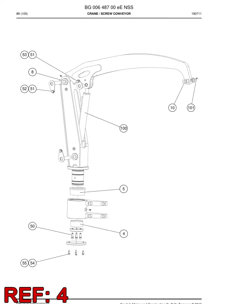 BG00526436a BG 005 264 36a Bearing, Plain - Sandvik Technical Drawing