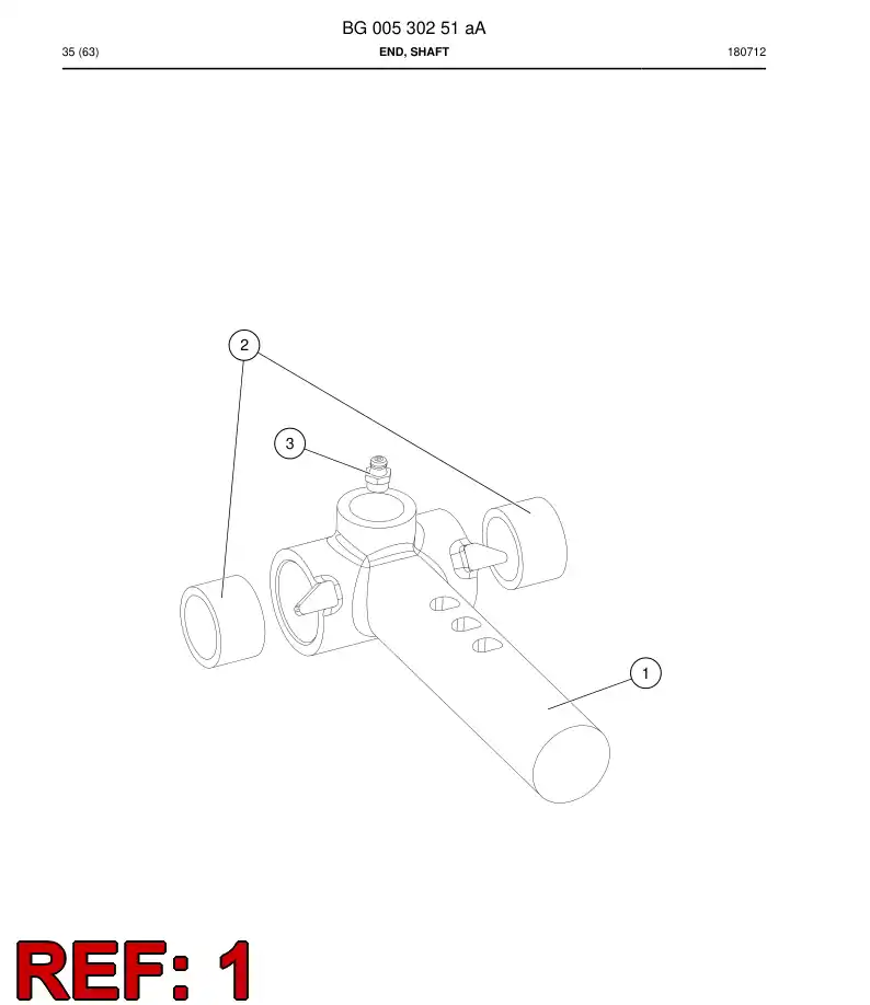 BG00530253a BG 005 302 53a End, Shaft - Sandvik Technical Drawing