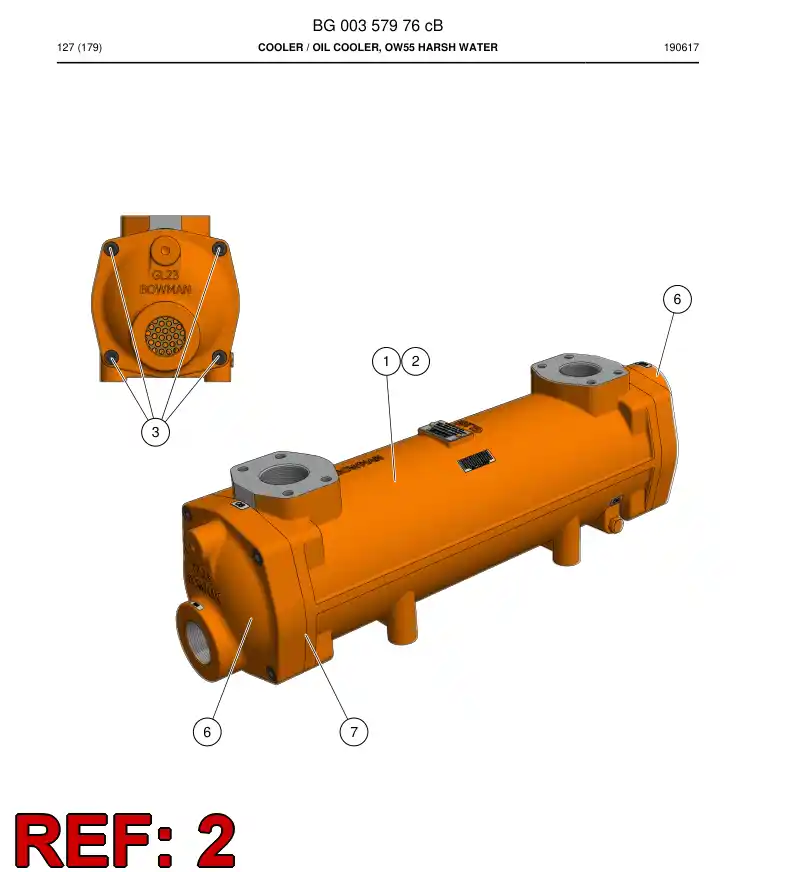 BG00533172a BG 005 331 72a Tube, Cooling - Sandvik Technical Drawing