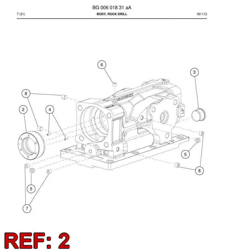 BG00533377c BG 005 333 77c Bushing, Bearing - Sandvik Technical Drawing