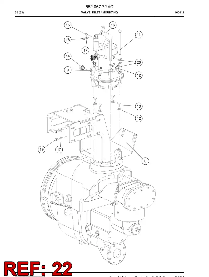 BG00534020a BG 005 340 20a Valve, Restrictor, One Way - Sandvik Technical Drawing