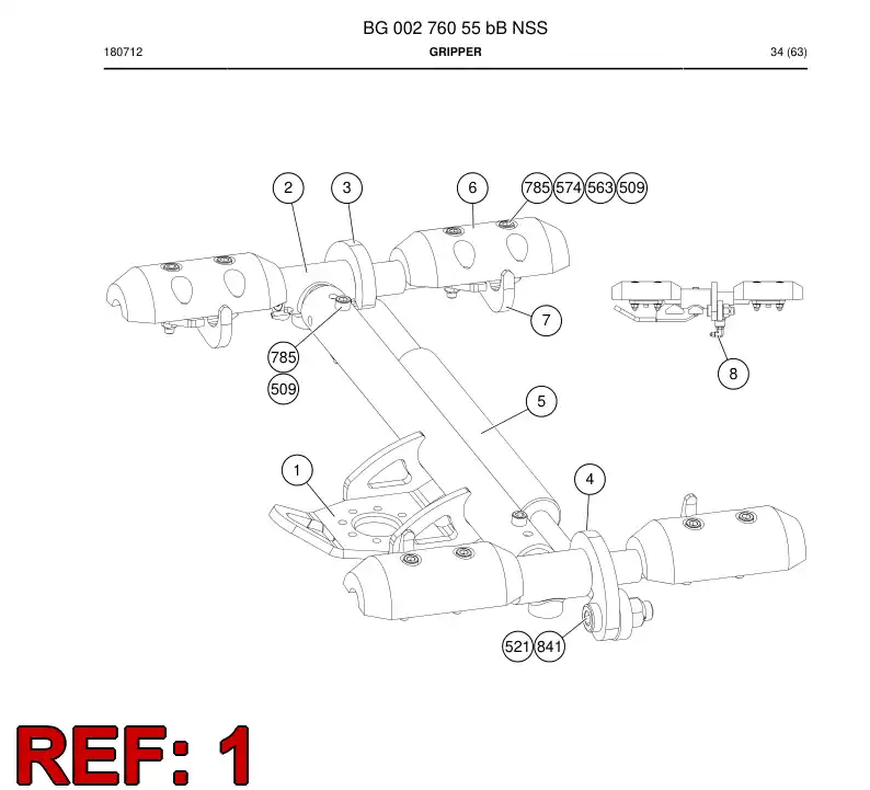 BG00534139a BG 005 341 39a Intermediate Piece - Sandvik Technical Drawing