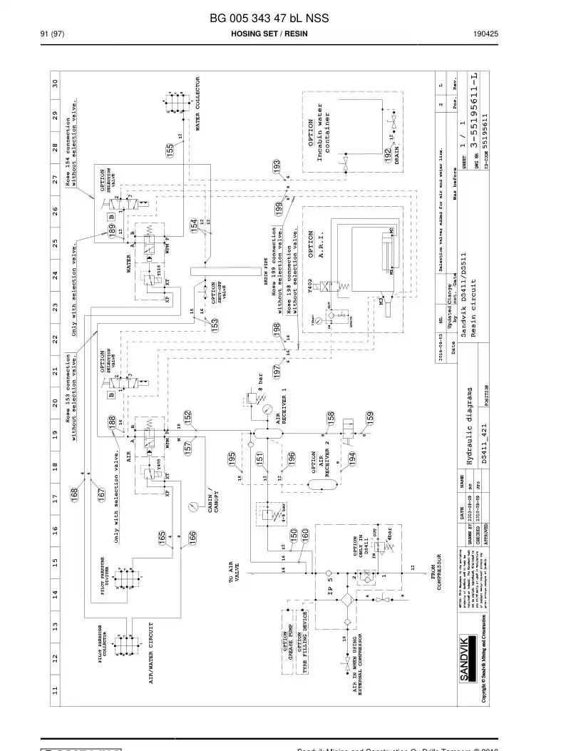 BG00534347b BG 005 343 47b Hosing Set - Sandvik Technical Drawing