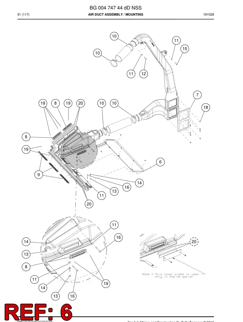BG00534878d BG 005 348 78d Plate, Cover - Sandvik Technical Drawing
