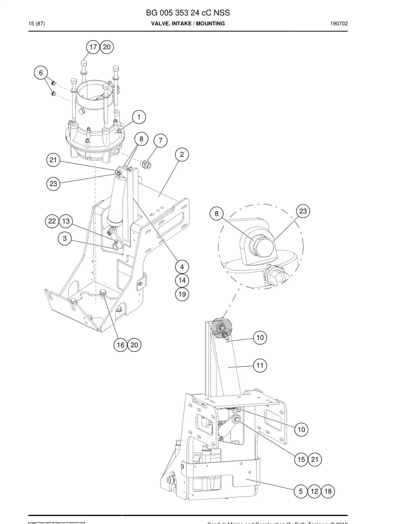 BG00535324c BG 005 353 24c Valve, Intake - Sandvik Technical Drawing