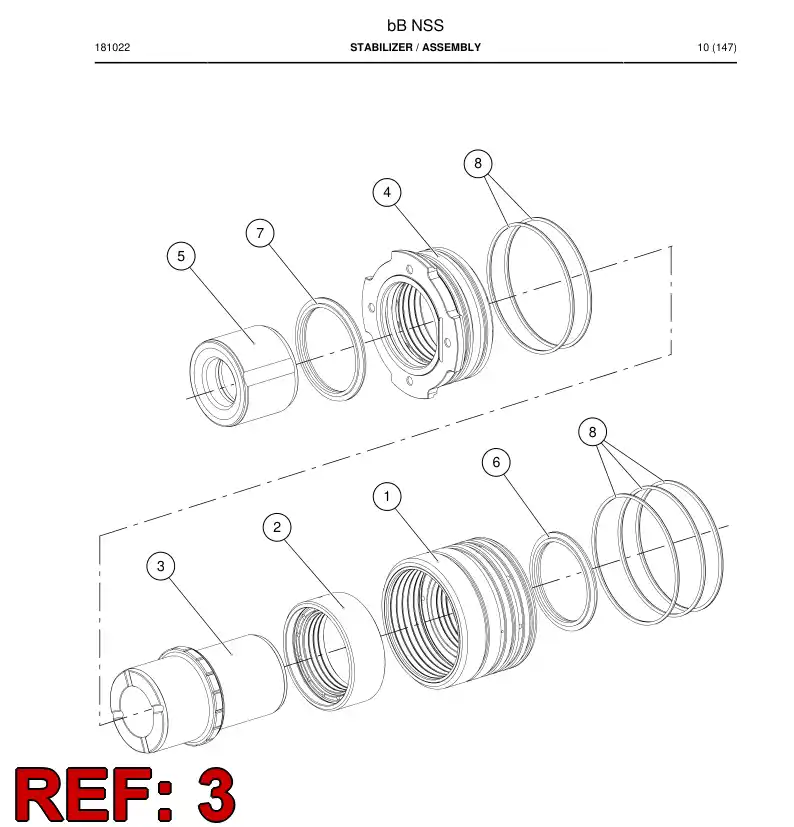 BG00535735b BG 005 357 35b PISTON, Stabilizer - Sandvik Technical Drawing
