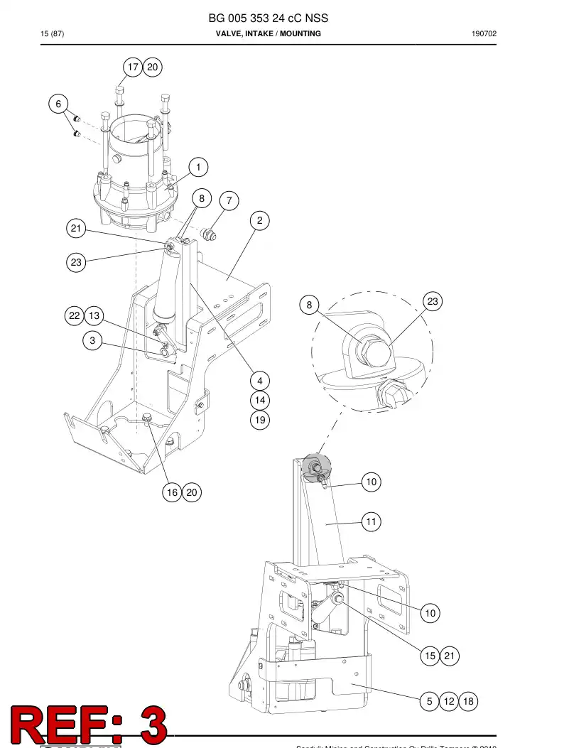 BG00535752a BG 005 357 52a Lever - Sandvik Technical Drawing