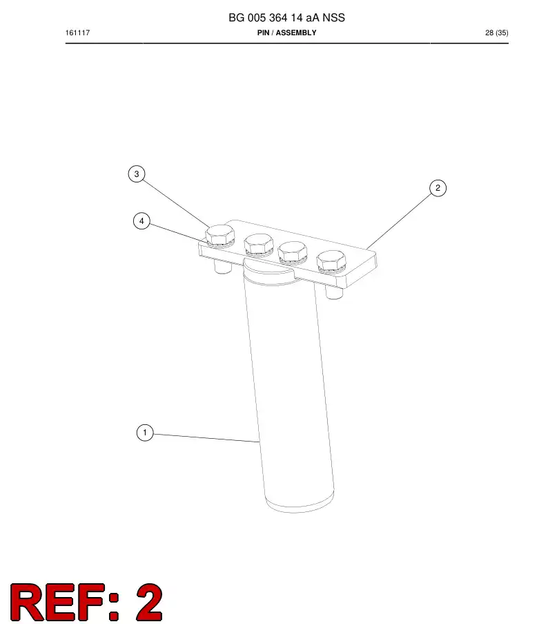BG00536425a BG 005 364 25a Bolt, Safety - Sandvik Technical Drawing