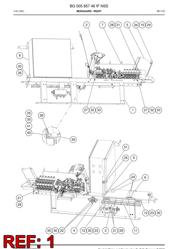 BG00536934b BG 005 369 34b Frame - Sandvik Technical Drawing