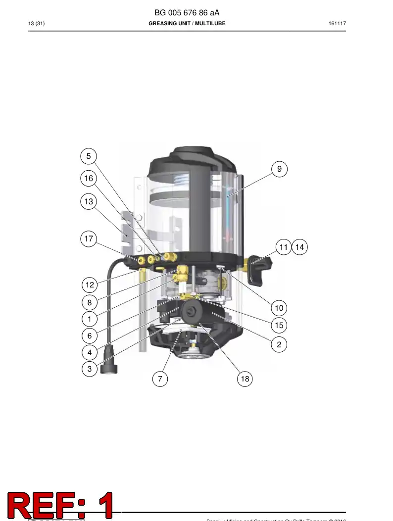 BG00538209a BG 005 382 09a Pump Element - Sandvik Technical Drawing