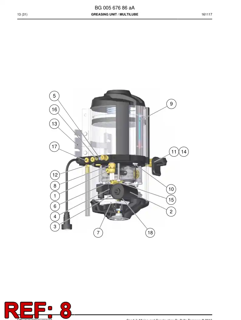 BG00538211a BG 005 382 11a Switch, Pressure - Sandvik Technical Drawing