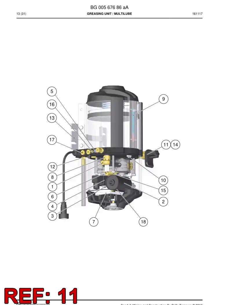 BG00538214a BG 005 382 14a Adapter, Filling - Sandvik Technical Drawing