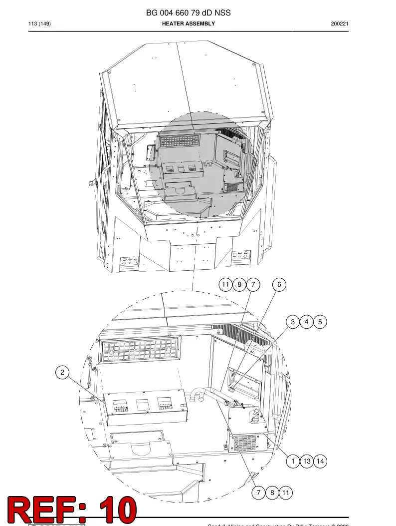 BG00538590a BG 005 385 90a Cable Assembly - Sandvik Technical Drawing
