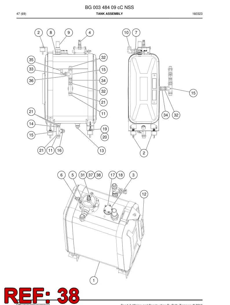 BG00539006a BG 005 390 06a Seal - Sandvik Technical Drawing