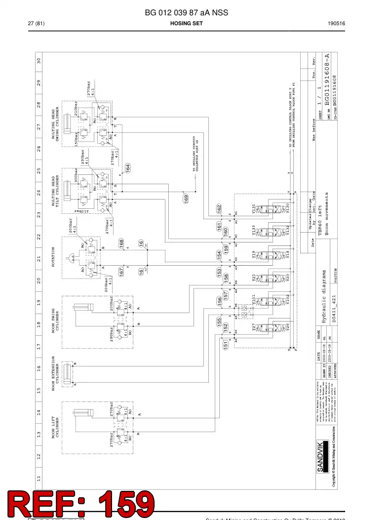 BG00541038a BG 005 410 38a Hose Assembly, Hydraulic - Sandvik Technical Drawing