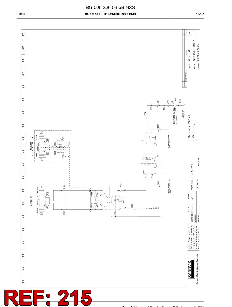 BG00541066a BG 005 410 66a Hose Assembly, Hydraulic - Sandvik Technical Drawing