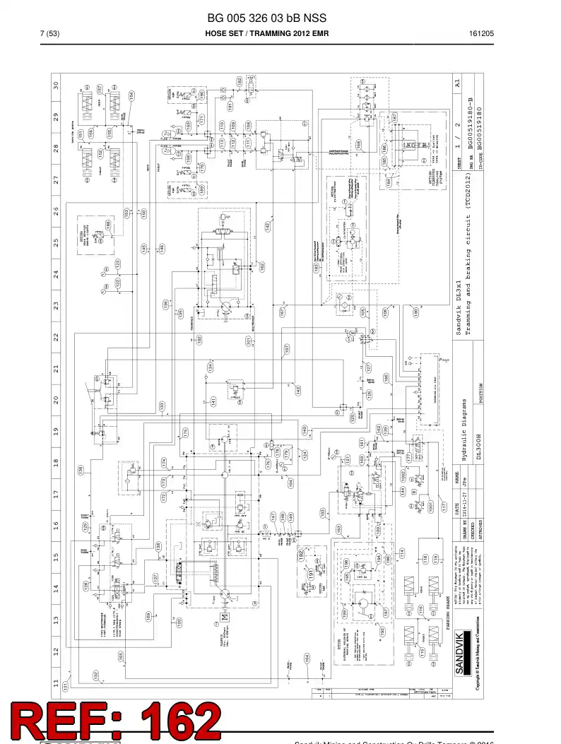BG00541068a BG 005 410 68a Hose Assembly, Hydraulic - Sandvik Technical Drawing