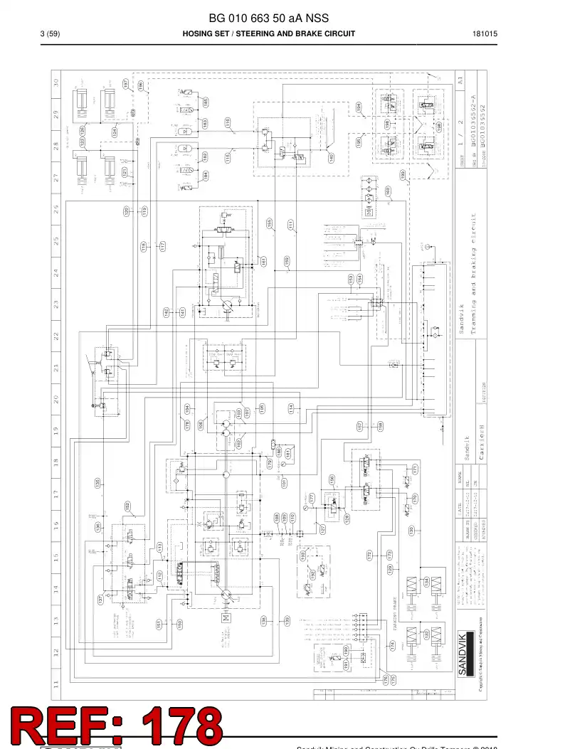 BG00541089a BG 005 410 89a Hose Assembly, Hydraulic - Sandvik Technical Drawing