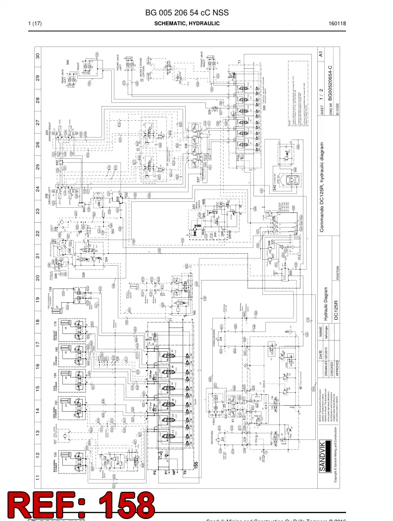 BG00541266a BG 005 412 66a Hose Assembly, Hydraulic - Sandvik Technical Drawing