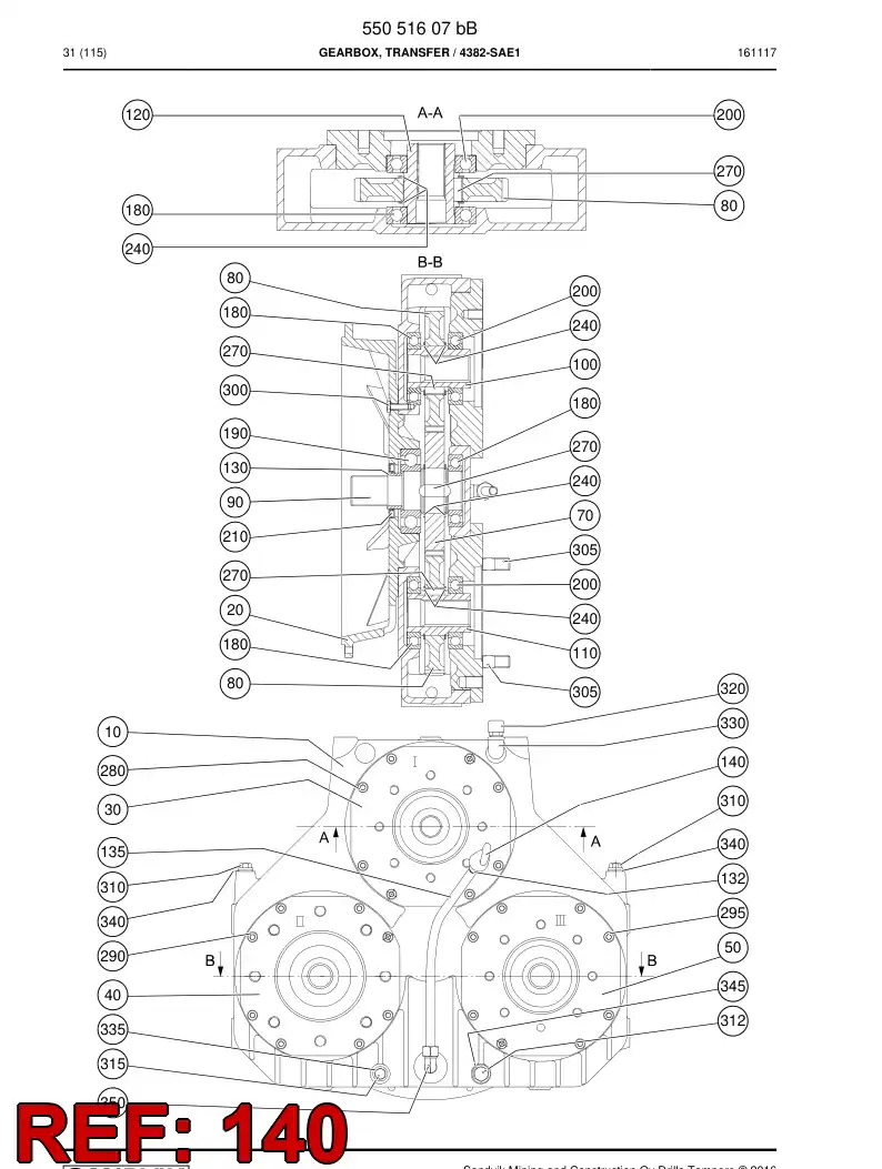 BG00541270a BG 005 412 70a Dipstick - Sandvik Technical Drawing